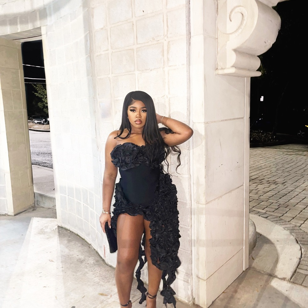 AKIRA Black Ruffle Dress